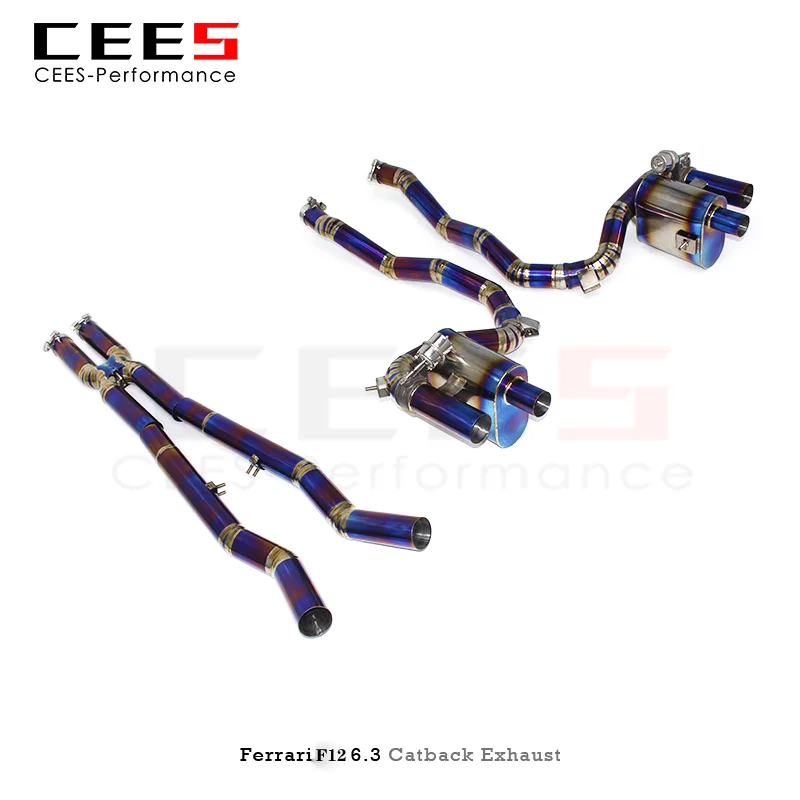 CEES Catback Exhaust X Pipe for Ferrari F12 Berlinetta 6.3 2012+ Performance exhaust pipes Muffler with Valve Exhaust System