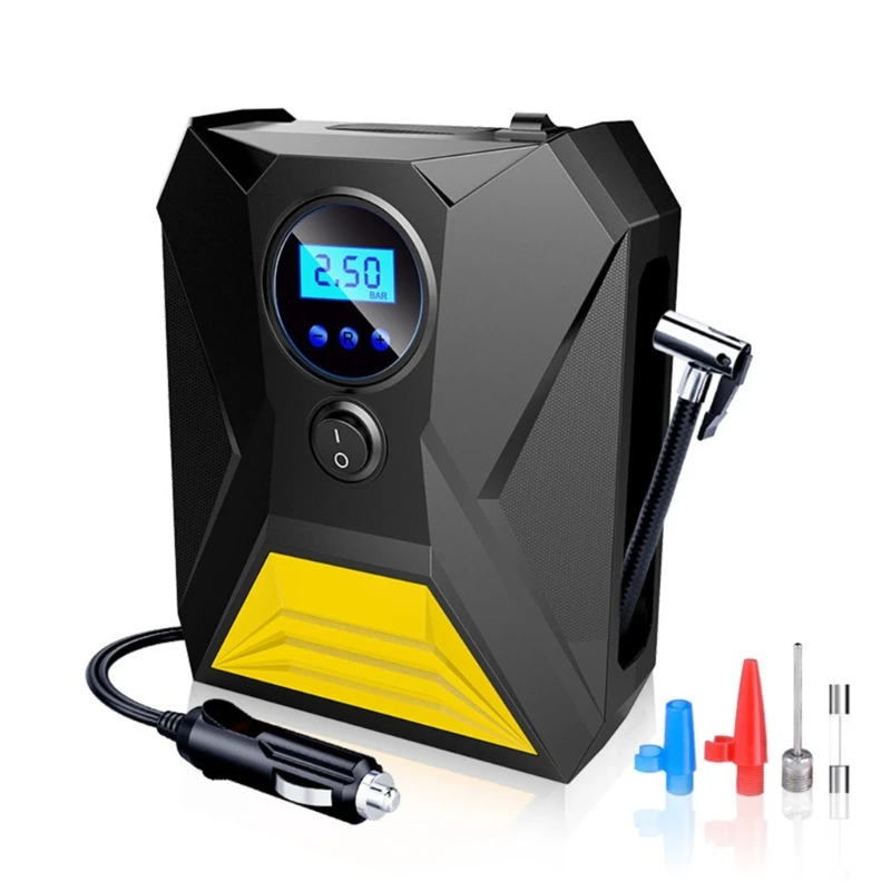 

094D 12V Electric Air Car Air Compressor with LED Light for Motorcycle Bicycles Balls Universal Tire Inflator Auto