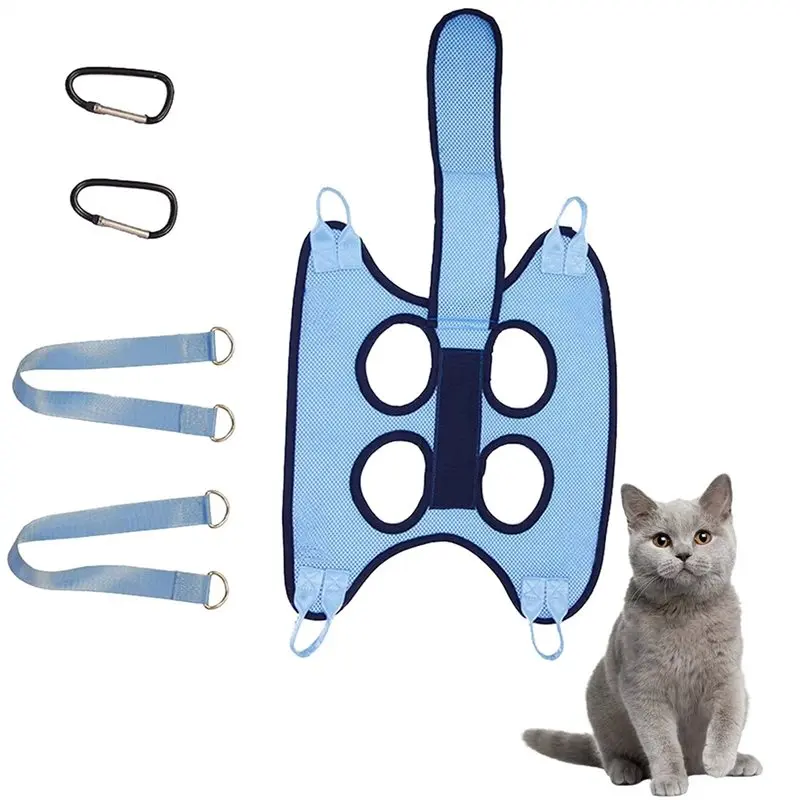 Must Have Cat Restraint Holder Breathable Nail Trimming Harness For Cats Dog Grooming Helper Pet Hammock With Security Strap