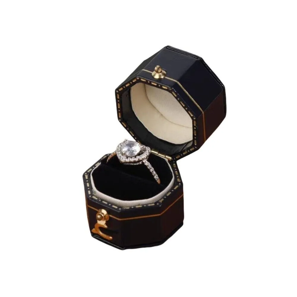 

Portable Octagonal Earrings Ring Box Square Heart Shaped Jewelry Display Case High-quality Jewelry Case Wedding