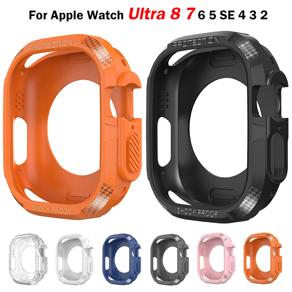 Full Coverage Case for Apple Watch Ultra 49mm Soft TPU Clear Screen Protector Cover Bumper iWatch Series 8 Pro Ultra Accessories