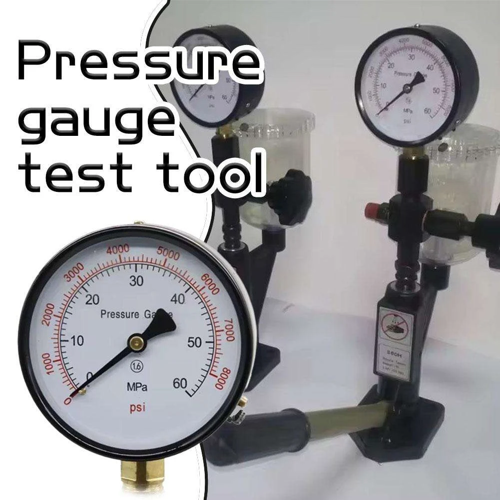0-60Mpa 0-8000Psi مقياس الضغط اختبار مقياس ل S60h حاقن الديزل فوهة تستر شاشة ديجيتال S60H فوهة اختبار المكبس #4