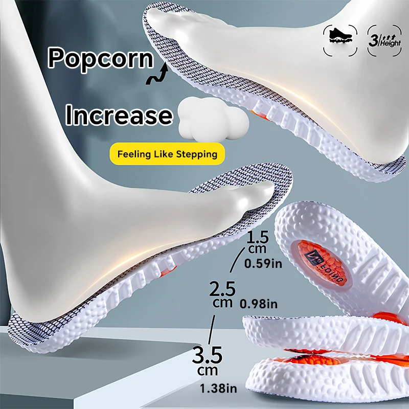 1 paire de semelles de sport avec semelles intérieures de massage en latex douces, respirantes et hautement élastiques