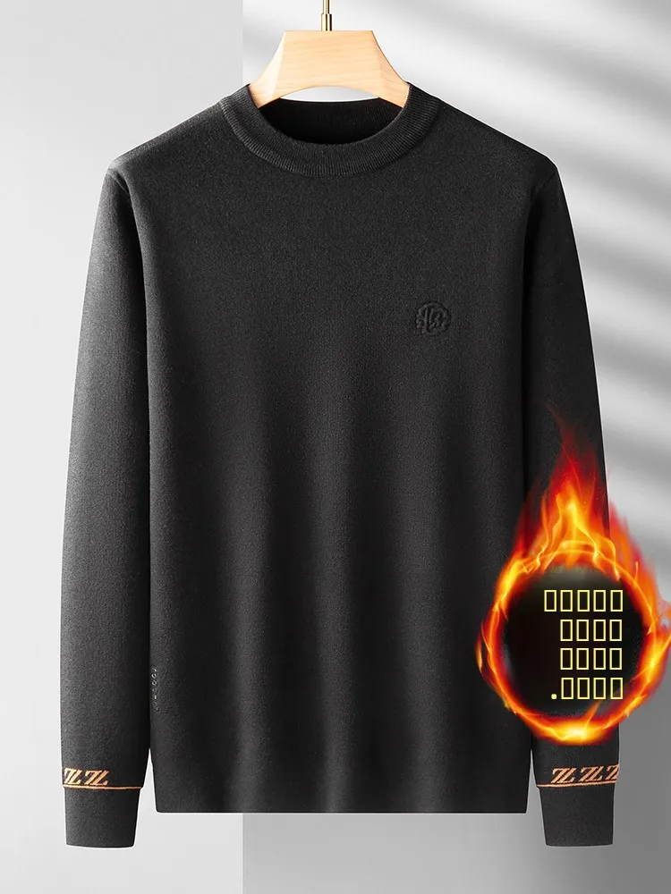 

plus Size Men's Knitted Sweater Thiened Fce f High Collar Loose Fit Warm Woolen Faion Urban Sle Long Sve Winte...