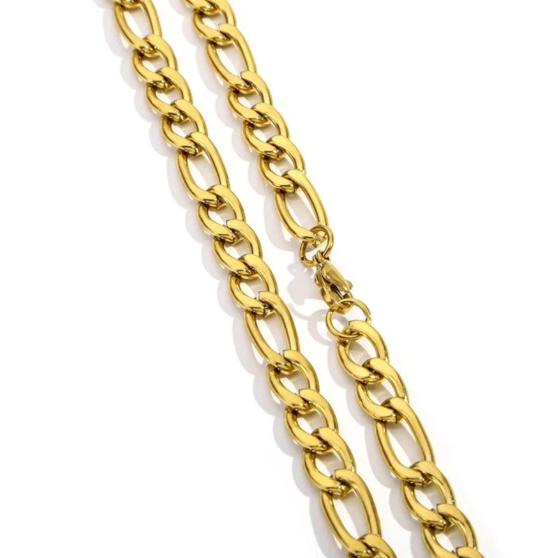 HIYEE 3MM-9MM Basic Punk 3:1NK Stainless Steel Cuban Curb Link Chain Necklace For Men 3 Color Male Neck Jewelry Accessories