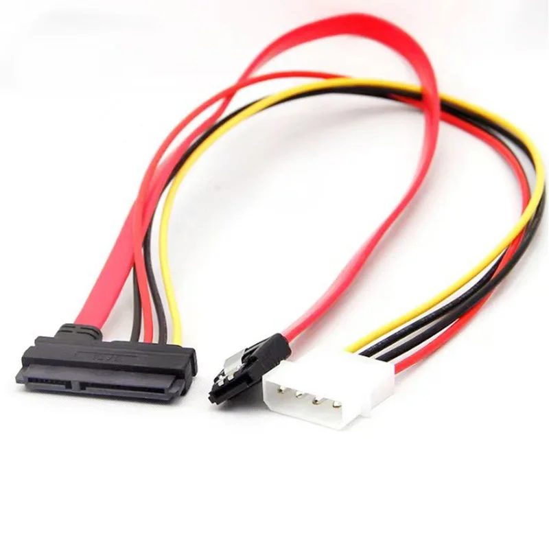 Cable de datos SATA hembra combo de 30 cm, 7+15 pines, y cable de alimentación a SATA de 7 pines + 4 pines Molex Serial ATA, adaptador de corriente.