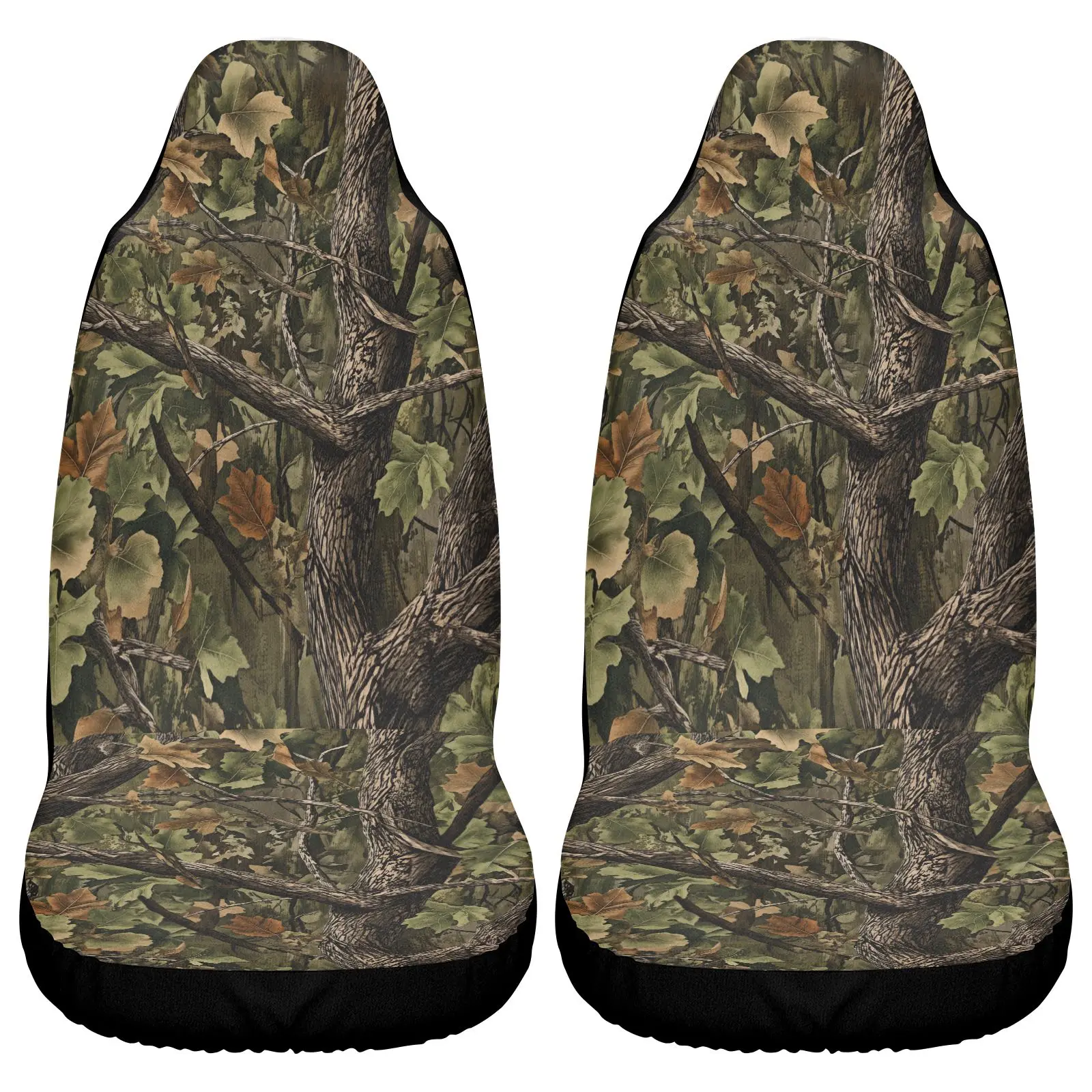 Universal Camouflage Tree Pattern Car Seat Covers For Outdoor Hunting And Fishing Activities