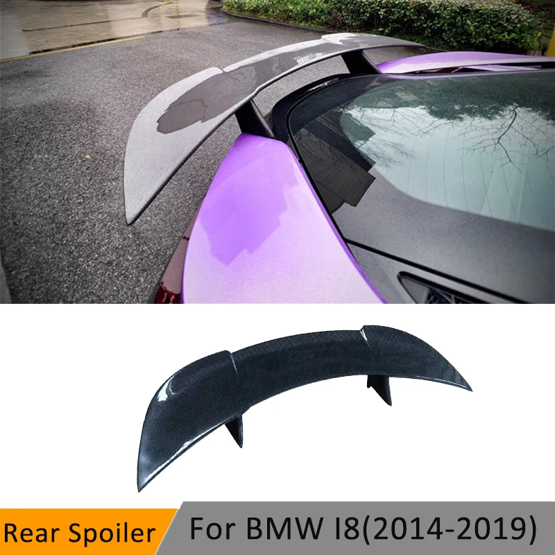 BMW I8 Carbon Fiber FRP Rear Spoiler Trunk Lip Boot Wing Decoration Car Styling Tuning For BMW I8 Spoiler Diffuser 2014 -2019