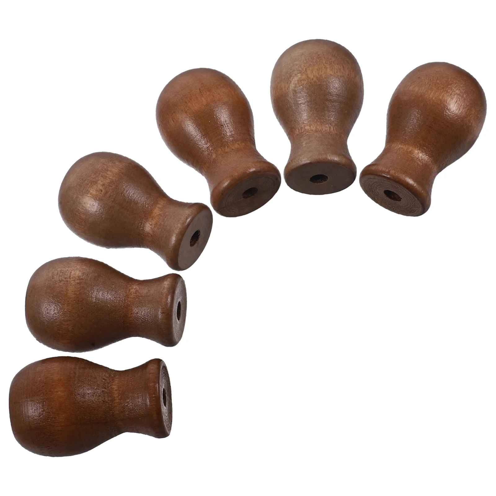 6 Pcs Cord Knobs Drops Curtain Venetian Accessories Wooden Pendants 6pcs (Brown) Fringe Pulls Ends Blind