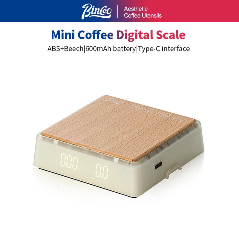 Bincoo Mini Electronic Coffee Scale 0.1g/1kg Precise Weighing Hand Brewed Coffee Scale For Espresso and Pour Over Coffee
