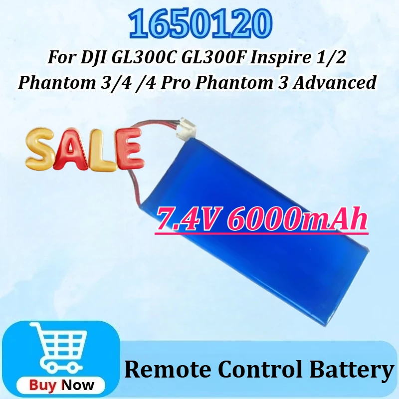 

1650120 7.4V 6000mAh Remote Control Battery for DJI GL300C GL300F Inspire 1/2 Phantom 3/4 /4 Pro Phantom 3 Advanced Upgraded