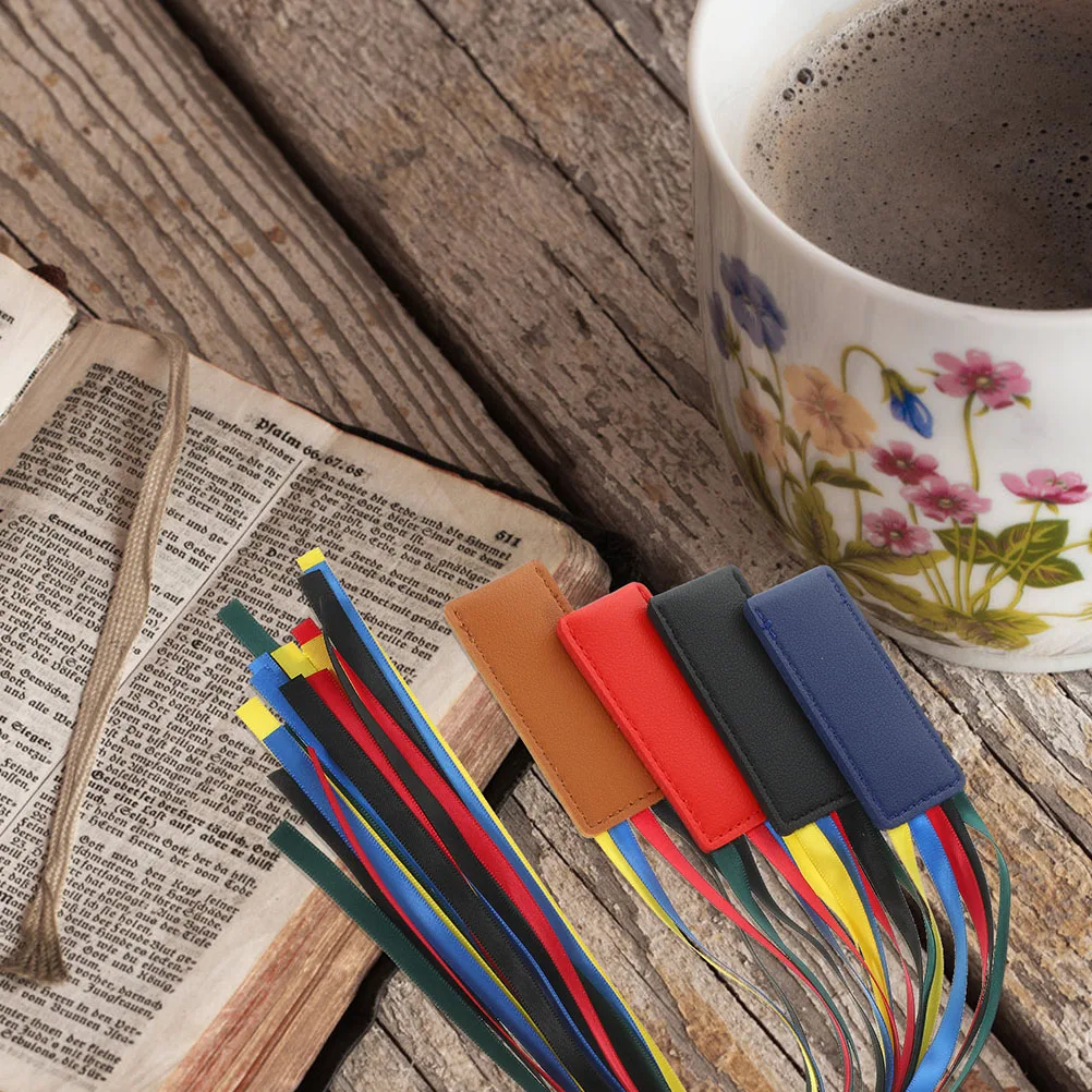 

5Pcs Durable Leather Bookmark Ribbon Book Marker Reading Accessories Exquisite Decorations