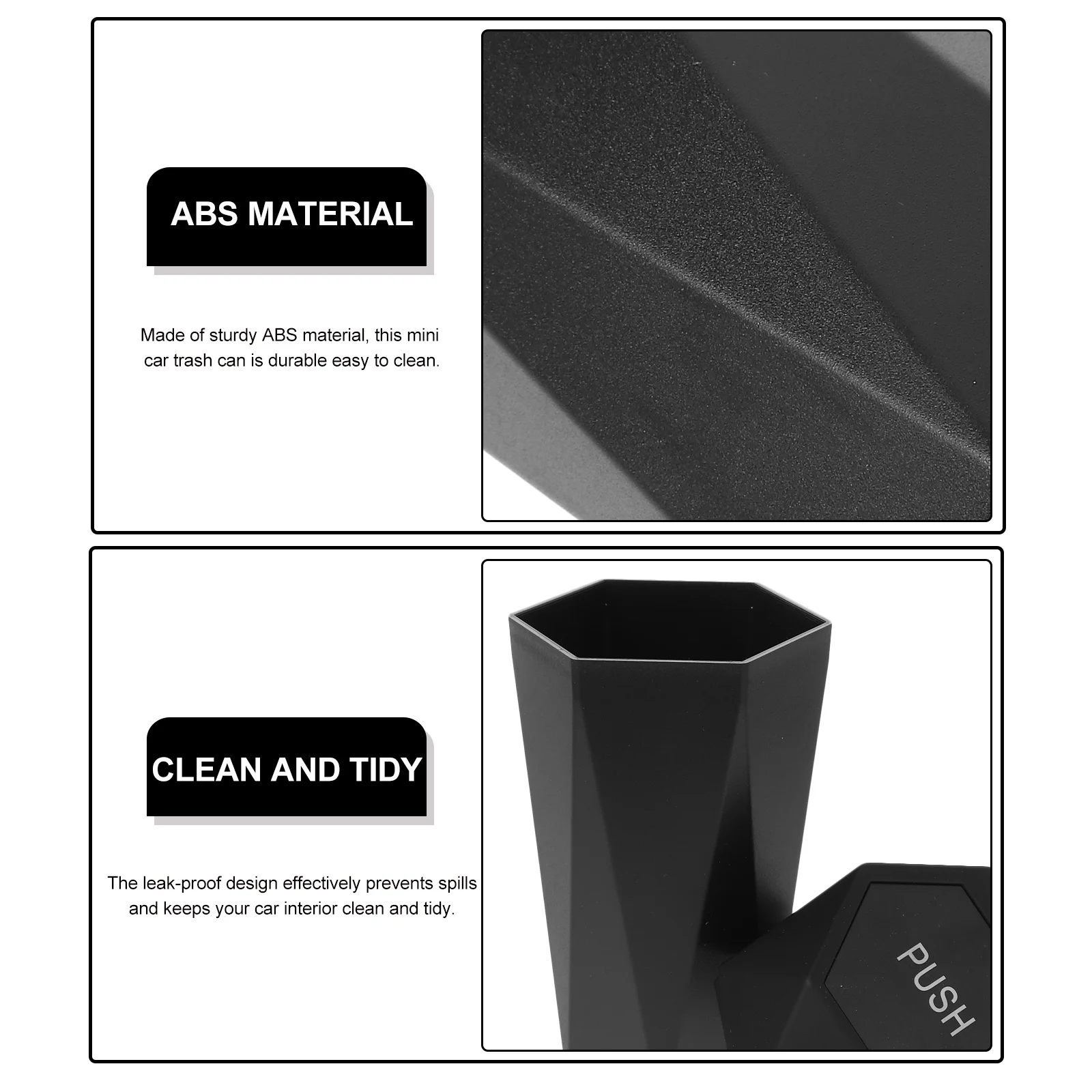 

2pcs Car Trash Can Leakproof Automotive Garbage Bin Cup Holder Vehicle Waste Dustbin Compact Durable Mini Container For Snacks