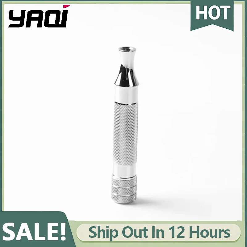 Yaqi Diagonal Stainless Steel Safety Razor Handle with A 77mm Handle Length And 13MM Lightweight Portable Durability 48g Weight