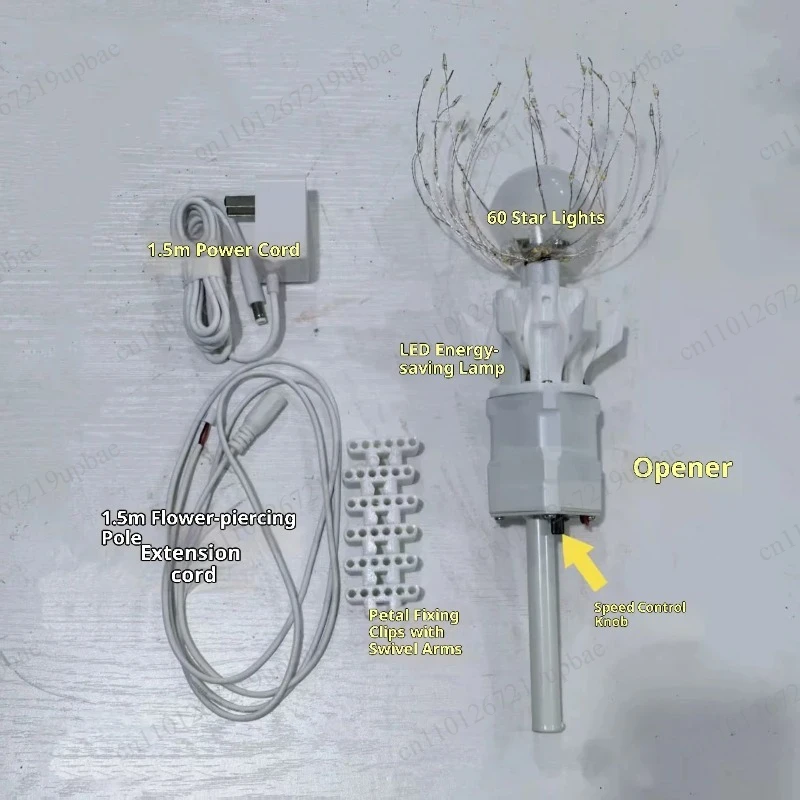 DIY Electric Flower Opener, Mechanical Luminous Automatic Flowering Motor for Artificial Flower Wedding Decoration