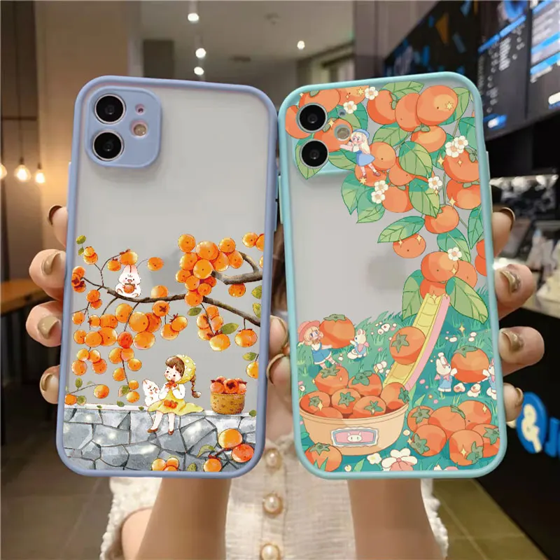 Autumn Harvest Fruit Orange Case For iPhone 11 13 12 15 16 Pro Max Mini 14 Plus XR XS X 7 8 Plus SE2 Shockproof Cover Fundas