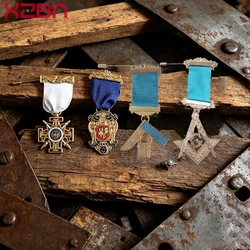 Spille da bavero massoniche distintivo Mason massone Retro spilla massonary Member Ribbon Of Honor Suit accessori Rank 33 lega di zinco