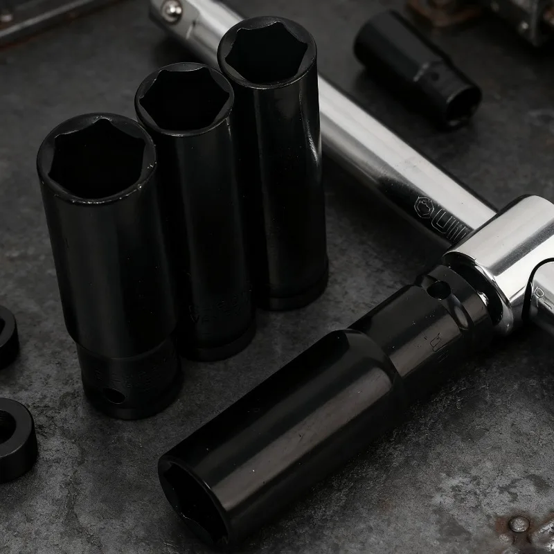 Verlängerte Sechskant-Steckschlüssel 15mm 16mm 17mm 18mm 19mm Metrischer Schraubenschlüssel-Tiefkopf Schlagschrauber-Kopf Reifenentfernung Autoreparaturwerkzeuge – Detail 3