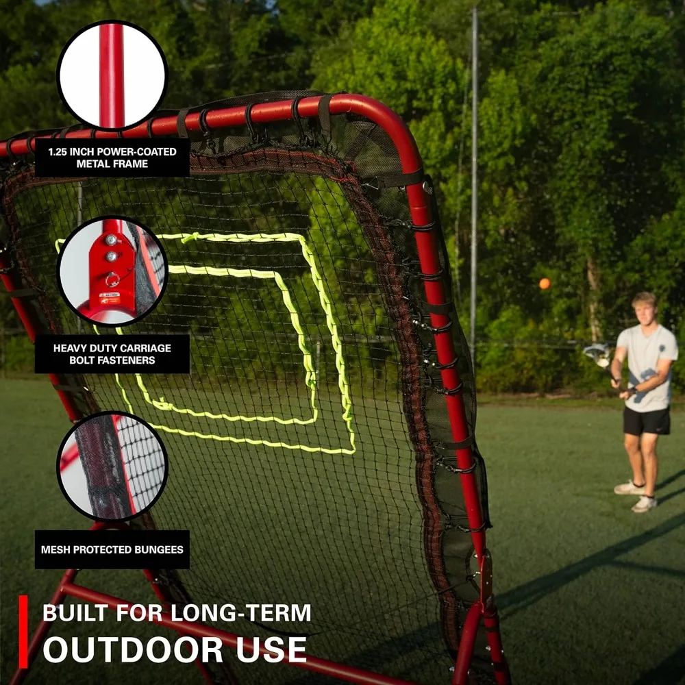 Rukket 4x7ft LaCrosse rebounder หน้าจอการฝึกอบรมพิตช์แบค, ฝึกการจับการขว้างปาและการยิง