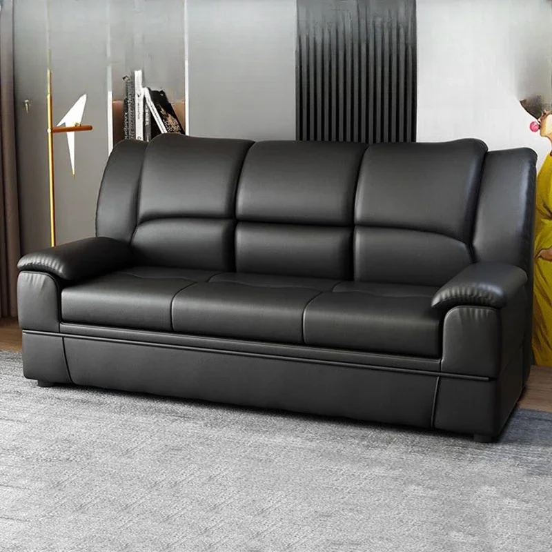 

Genuine Leather Sofa Chair Unique Black Simple Modern Recliner Puffs Sofa Love Seat Reading Woonkamer Banken Home Furniture