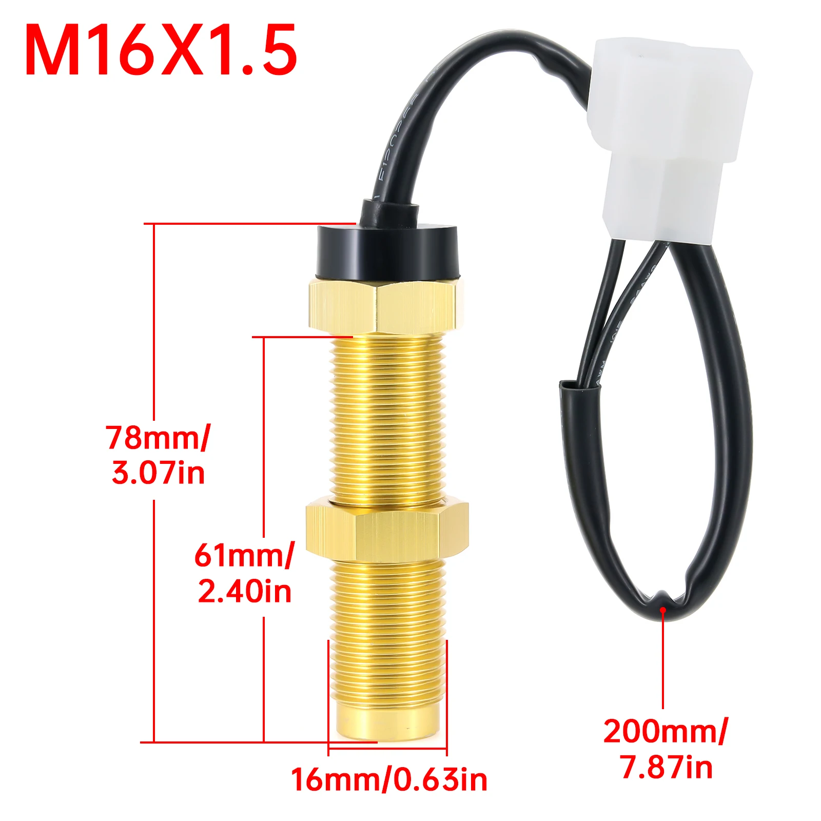 HD Outboard Tachometer Sensor M16 M18 Tacho Gauge RPM Sensor Fit Car Truck Yacht Boat Motorcycle Speedometer RPM Meter Sensor