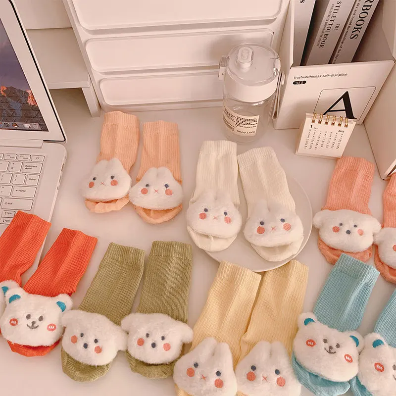 

Baby Sock 2024 New Calf Sock for Toddler Baby Boy Girl Lovely Cartoon Bear Bunny 3D Doll Kids Sock Spring Autumn Baby Calf Sock