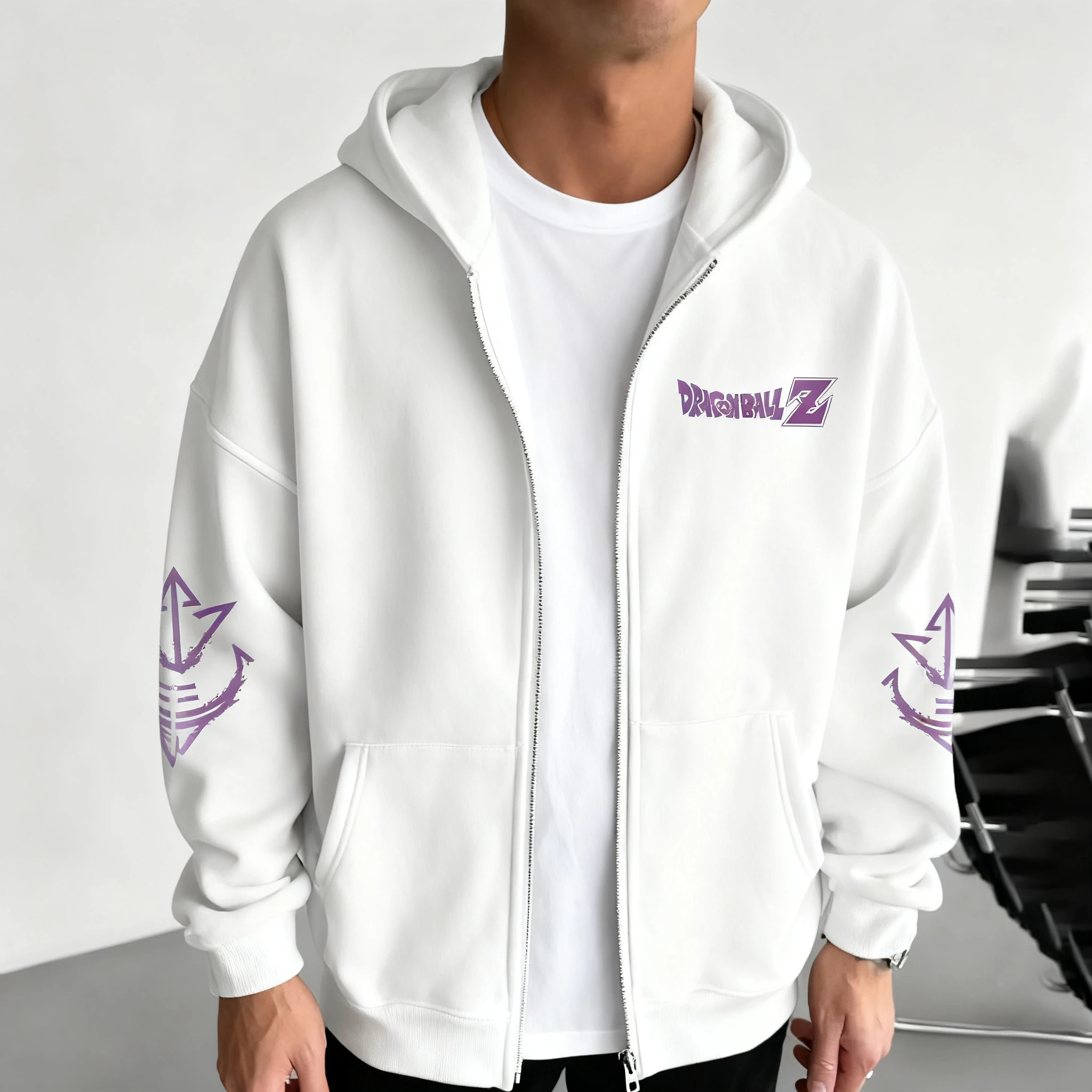 Hoodie Resleting Anime Dragon Ball 2025 Pria Musim Gugur/Dingin Gaya Harajuku Jepang Baru Serbaguna Kasual Sweater Longgar