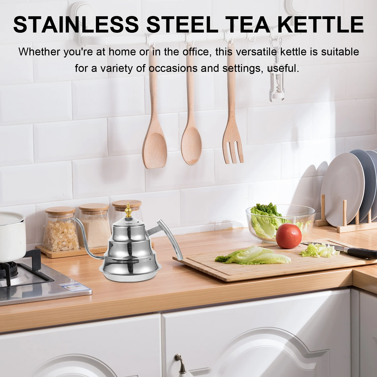

Tea Stainless Steel Teapot Pots Stove Top Water Kettle Coffee Silver Home Office