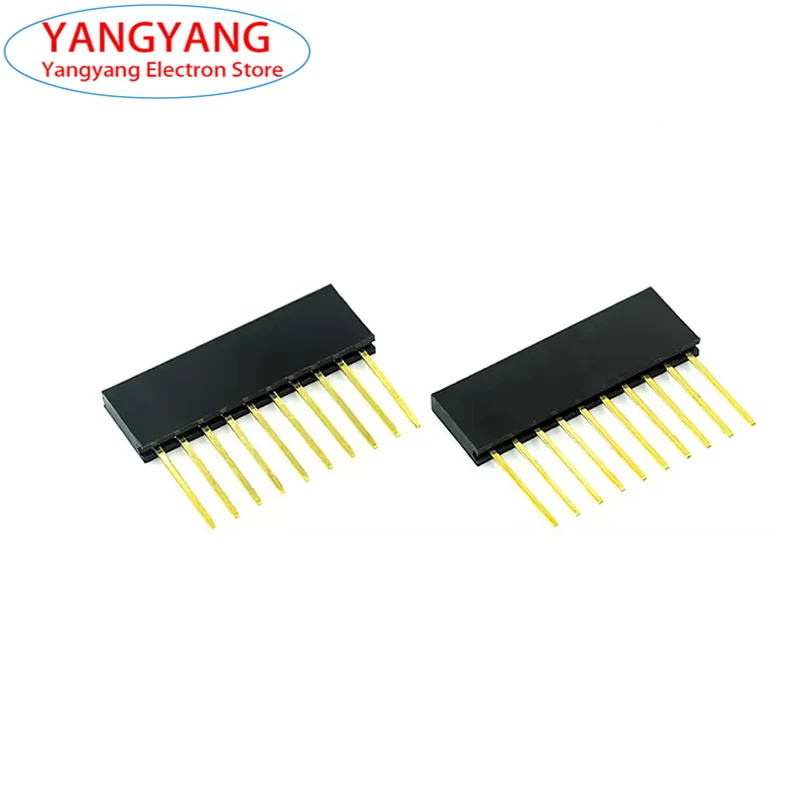 5/10/20Pcs New 2.54mm Single Row Pin 11MM PC104 Long Female Header Socket Strip Stackable PCB Connector 1*6 1*8 1*10 6P 8P 10P