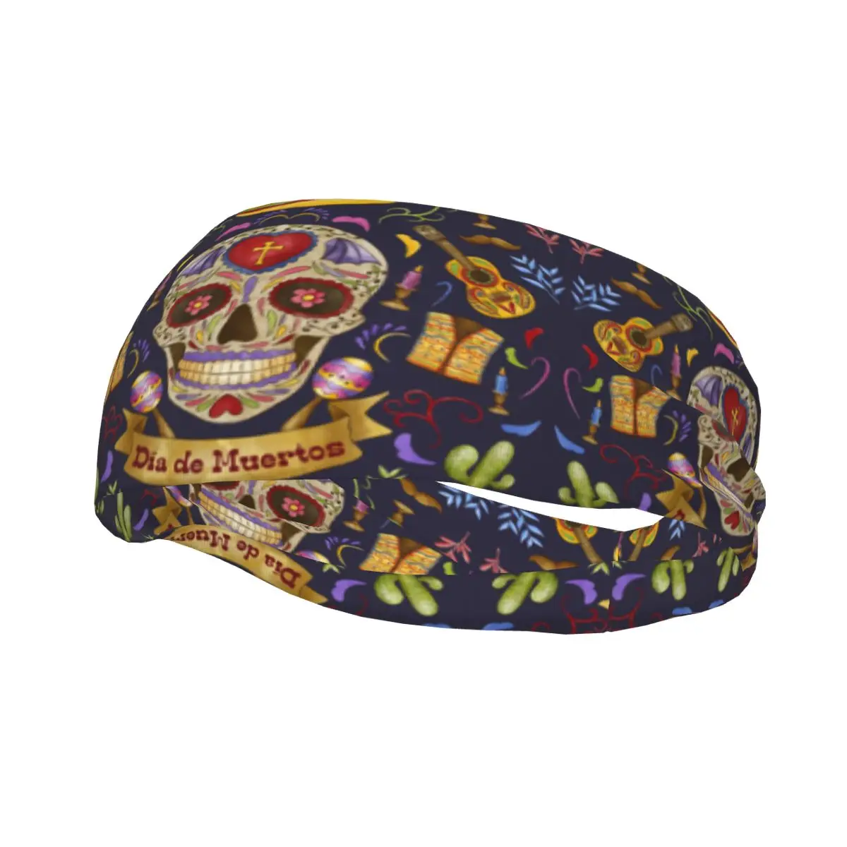 

Day Of The Dead Skulls Elastic Hair Band Yoga Headband Makeup Hair Hoop Headwrap