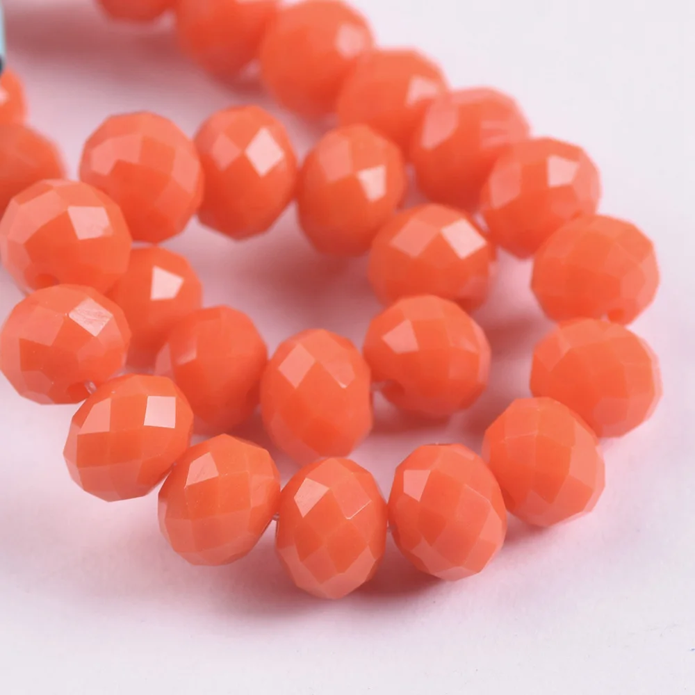 

Rondelle Faceted Czech Crystal Glass Opaque Orange Color 3mm 4mm 6mm 8mm 10mm 12mm Loose Spacer Beads for Jewelry Making DIY