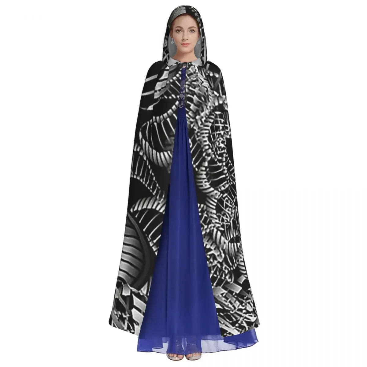 Capa larga con capucha abstracta de serpiente Cobra, disfraz Medieval de bruja, capa de Cosplay, abrigo de Halloween para adultos, Unisex