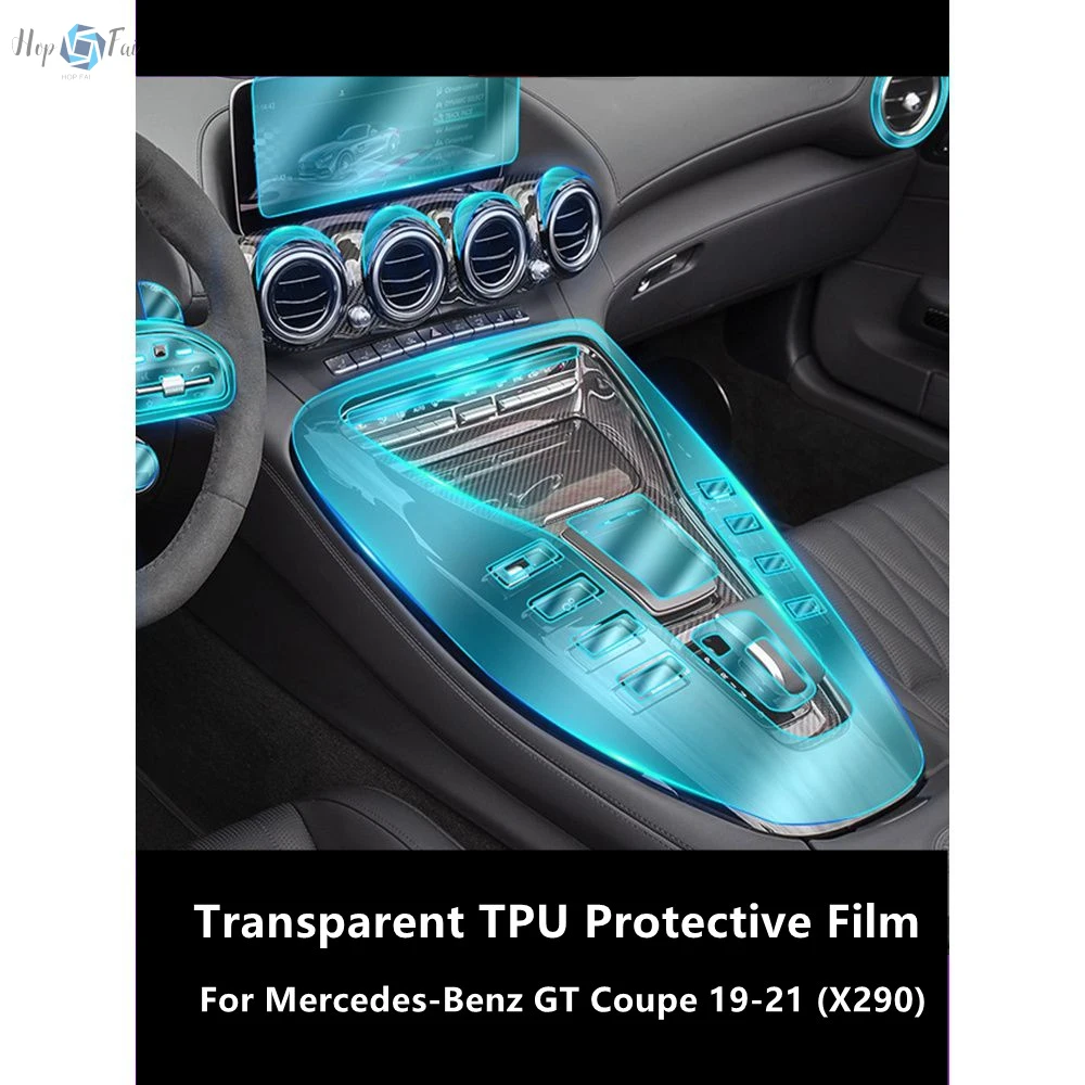 

For Mercedes-Benz GT Coupe 19-21 X290 Car Interior Center Console Transparent TPU Protective Film Anti-scratch Repair Film