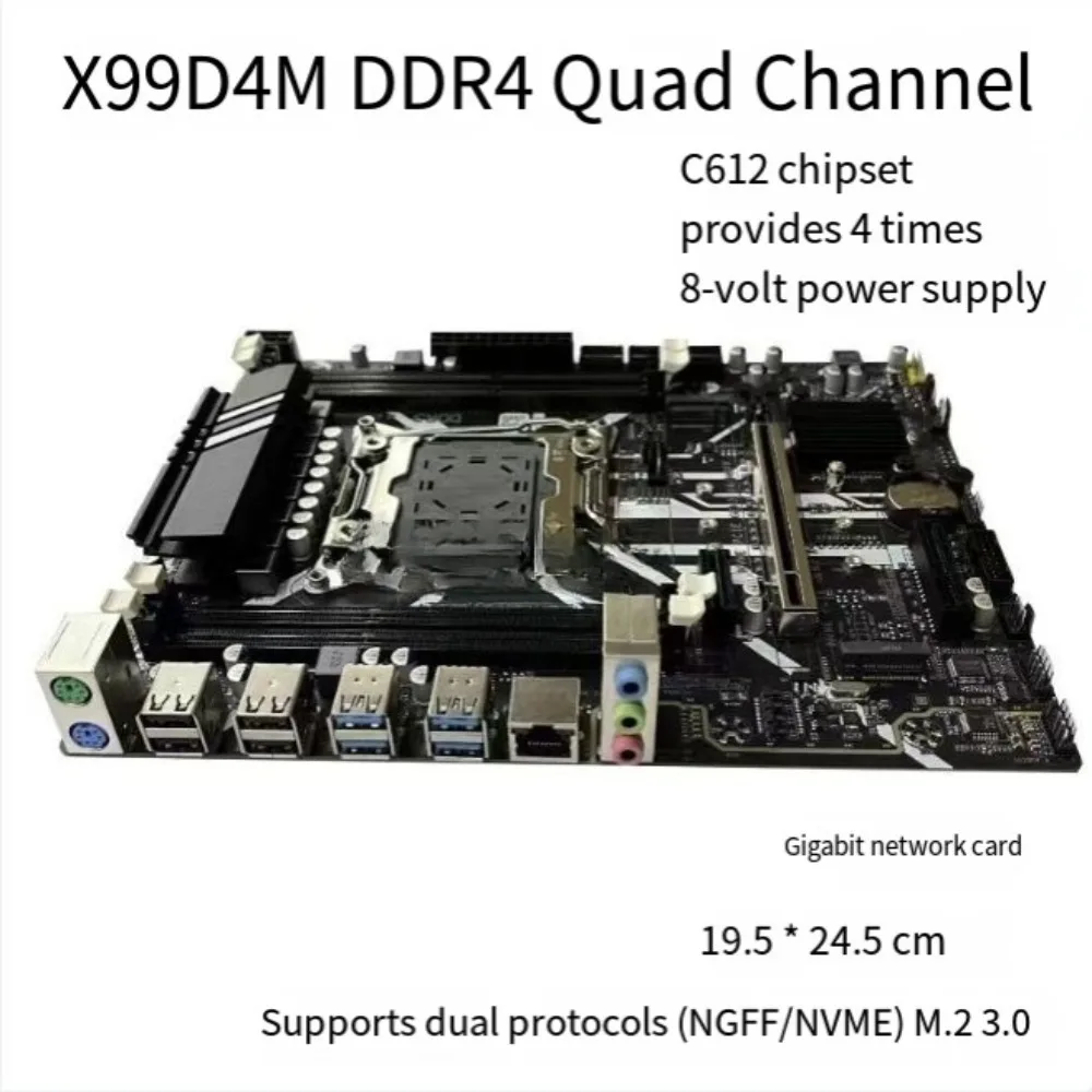 Carte mère de bureau X99 LGA2011-3, prend en charge la mémoire DDR4, combo carte mère pour station de travail et jeux