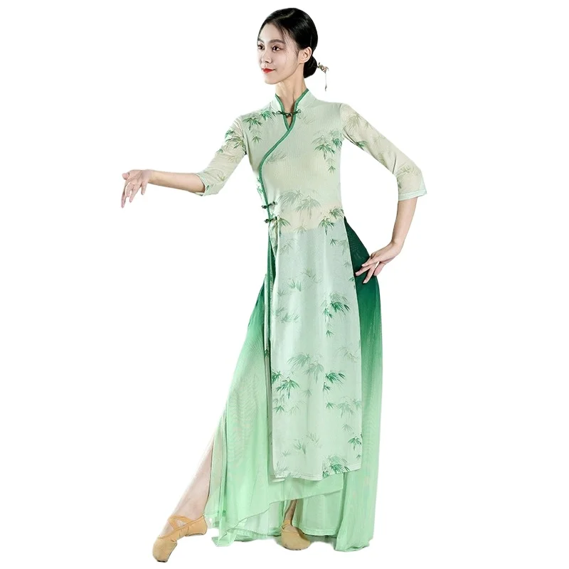 Classical Dance Costumes Ropa De Baile Folclórico De Estilo Chino ElasticGauzeWomen's Elegant Training UniformWomen's Dance Suit