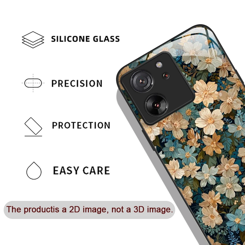 Beautiful Flower Fragments Tempered Glass Phone Case for Motorola Moto G85 G84 G75 G55 G24 Edge 50 Fusion 40 Neo 30 20 Pro Cover