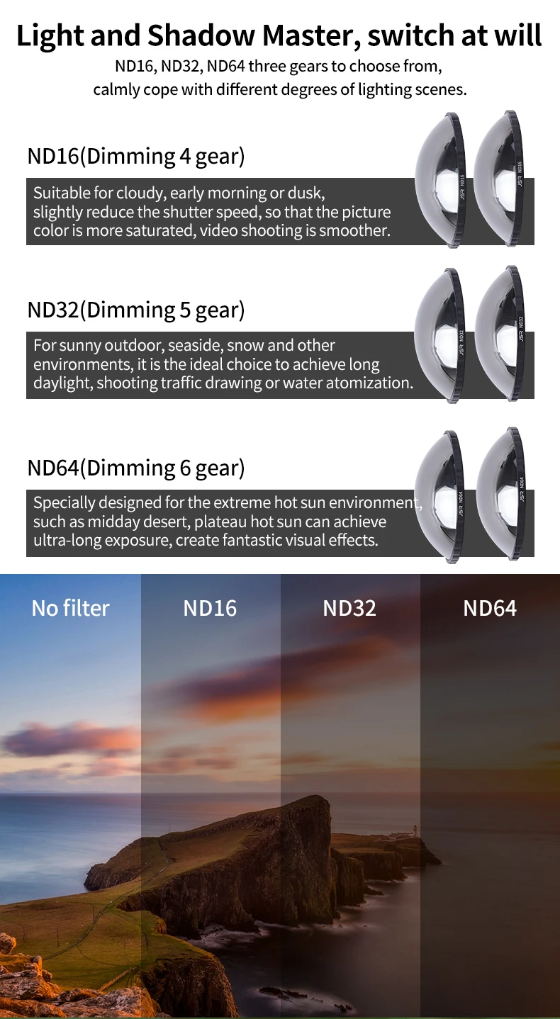 For Insta360 X6 X5 ND Filters ND16 ND32 ND64 Cinematic Motion Blur Tempered Glass Filter For Insta 360 Action Camera Accessories