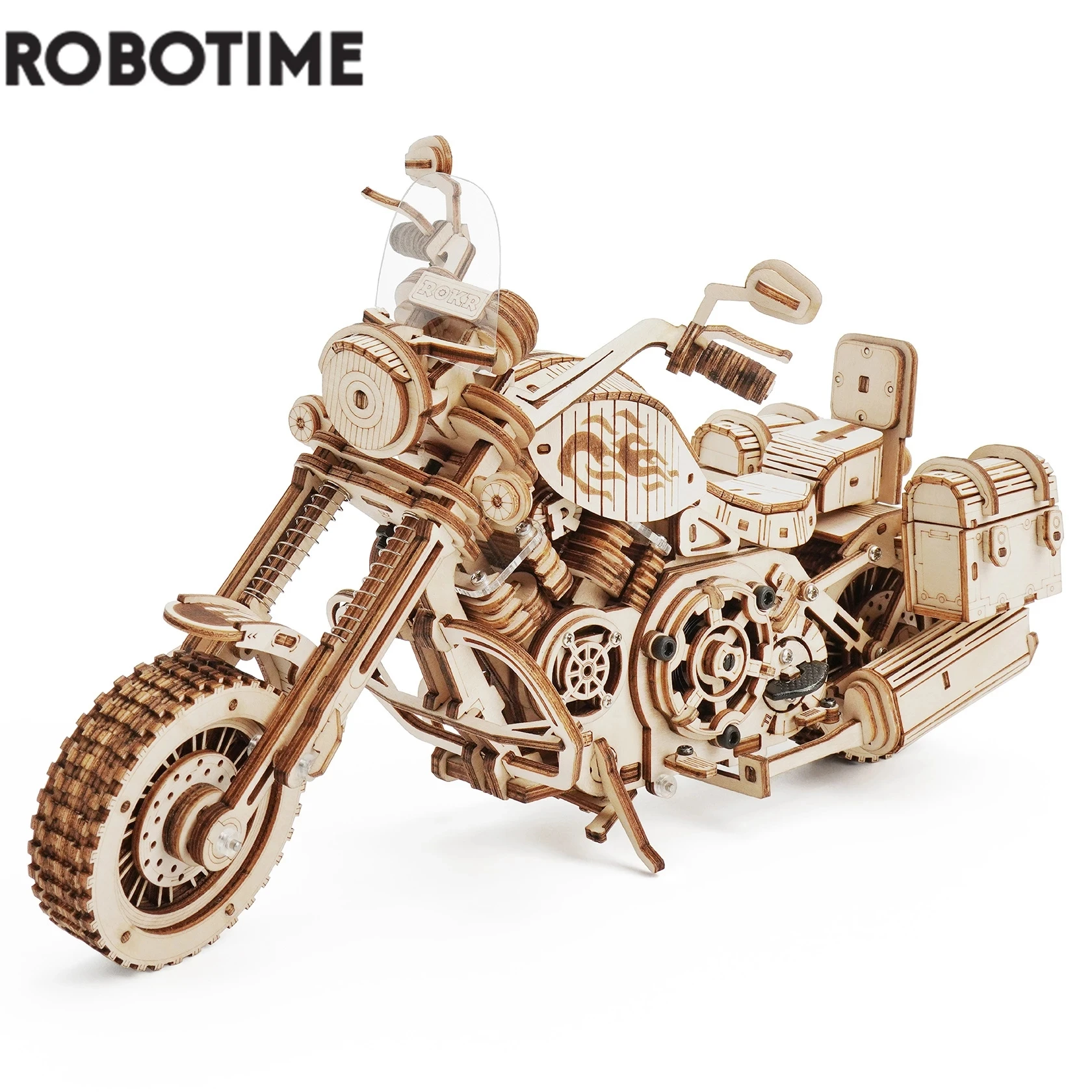 Robotime Rokr 크루저 오토바이 DIY 나무 모델 빌딩 블록 키트, 조립 장난감 선물, 어린이 성인 퍼즐, LK504, 420 PCs