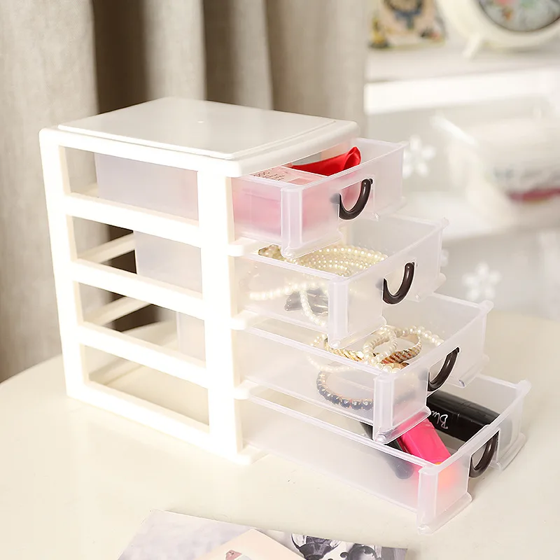 Stackable Desktop Drawer Storage Cabinet Storage Box Organizer Multi-layer Cosmetic Box Office Dustproof Jewelry Storage Rack