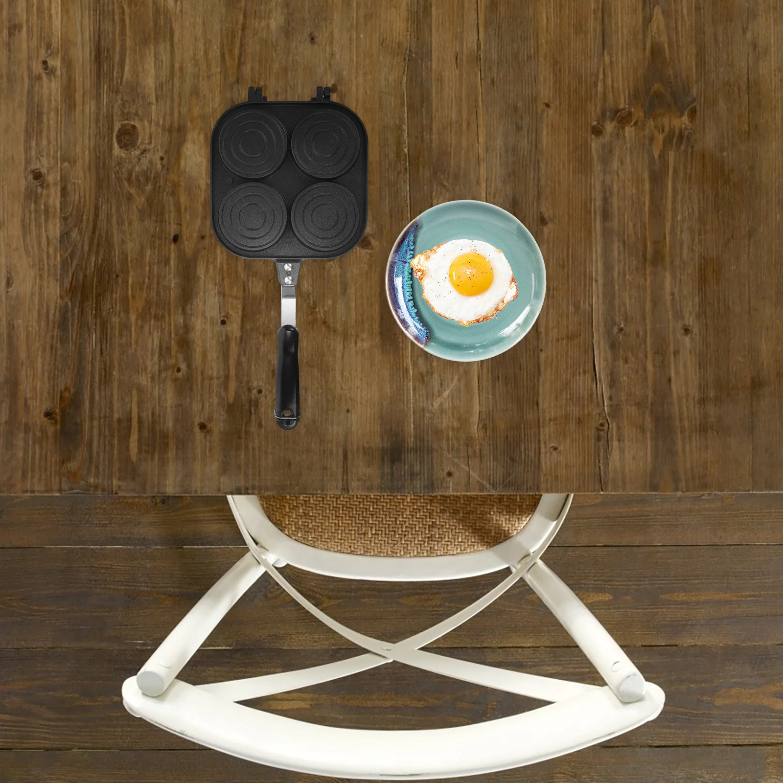 

Four-Hole Egg Frying Pan Non Stick Mold Wear-Resistant Bottom Smooth Edges Kitchen Cooking Tool Egg Frying Pan