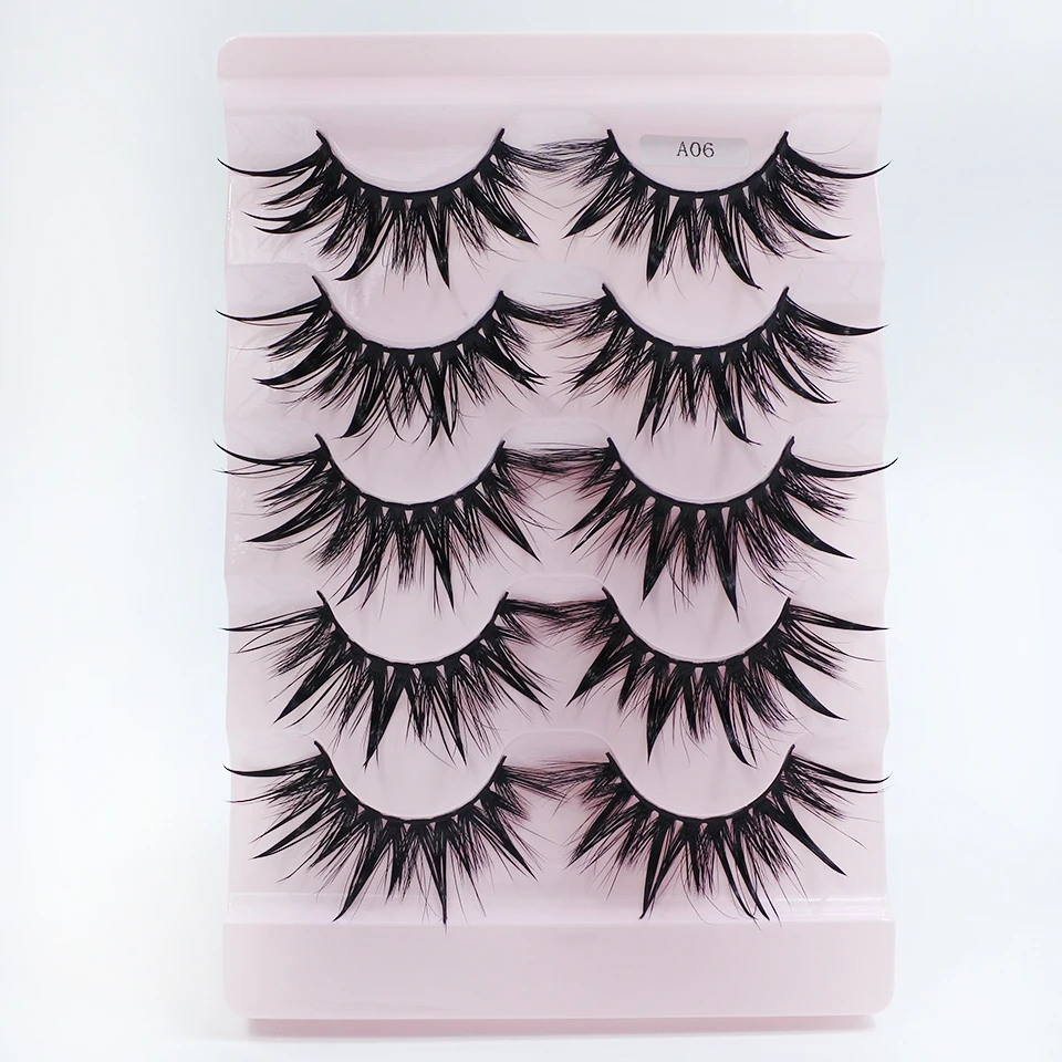 RED SIREN Eyelashes Makeup 5 Pairs Soft Natural Mink Lashes Korean Fashion Manga Lashes