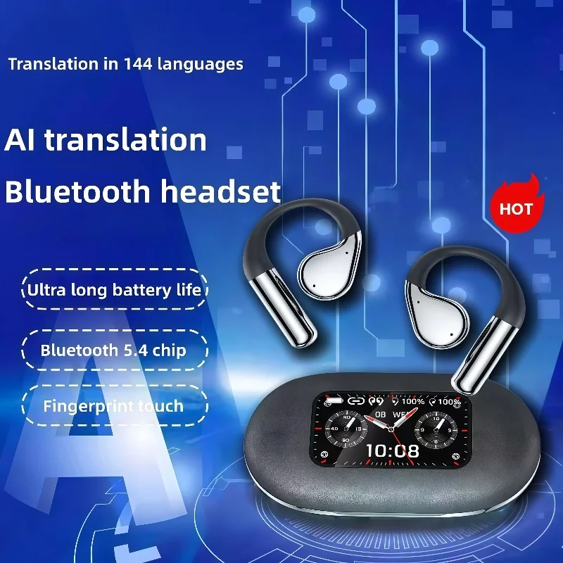 

Q31 AI translation Bluetooth 5.4 Earphones Wireless Headphones with Button Control Noise Reduction Earhooks Waterproof Headset