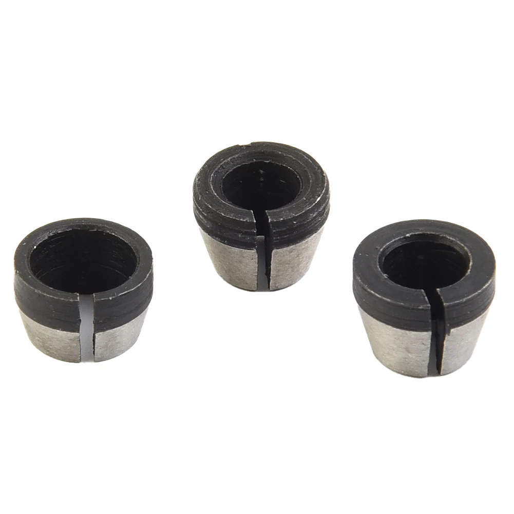 

Power Tool Collet Chuck 3pcs 6mm/6.35mm/8mm Carbon Steel Collet Chuck Electric Router Milling Cutter High Strength Replacement