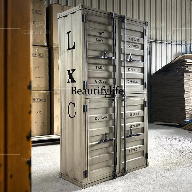 Industrial style container storage cabinet cloakroom wardrobe old wardrobe shoe cabinet