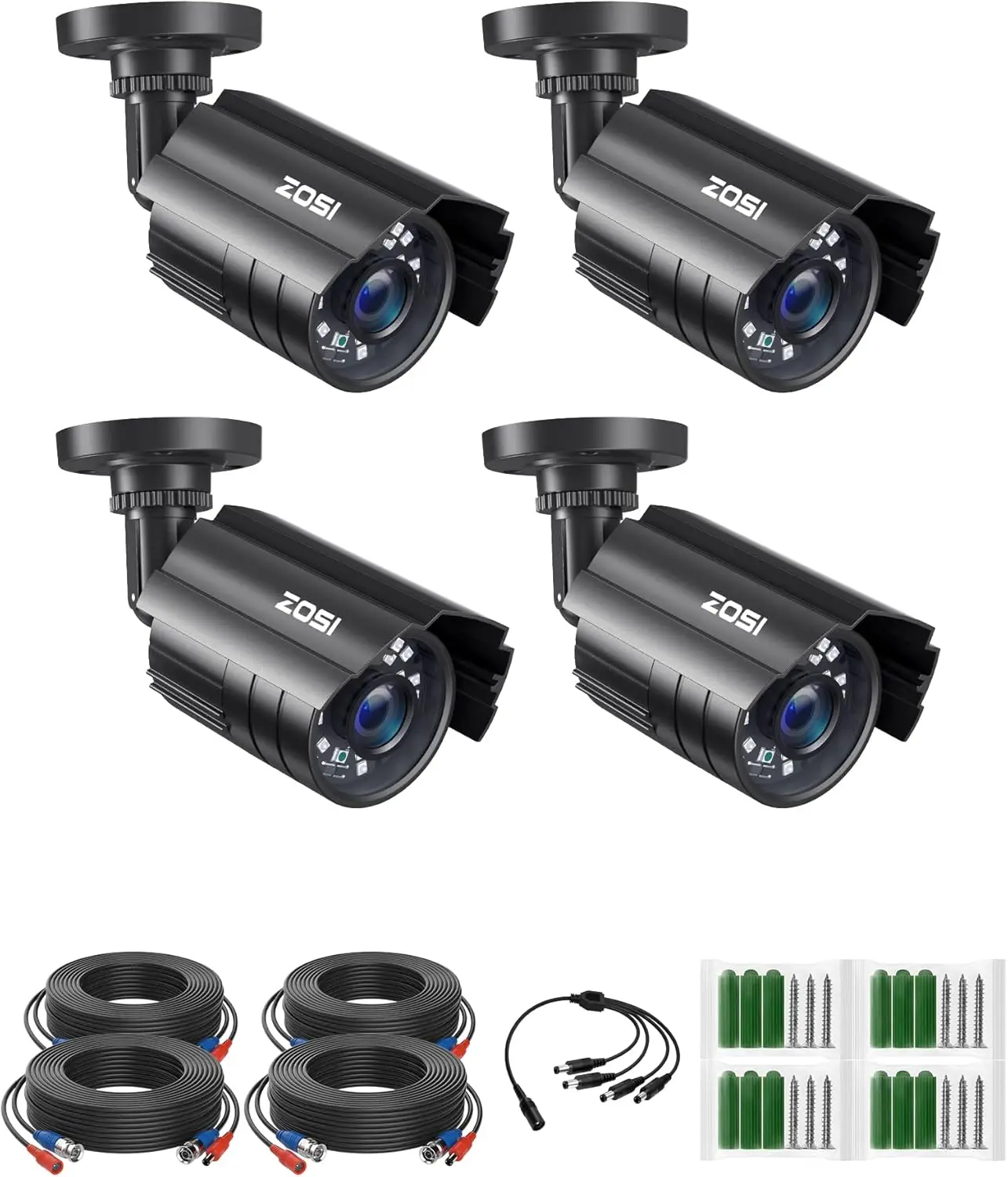 

4PK 1920TVL 1080P Security Camera with 3.6mm Lens, Waterproof Day/Night Vision for HD-TVI DVR Systems