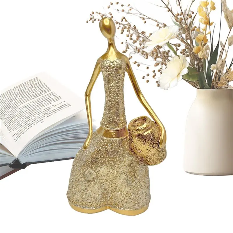 فلاش الاتجاه الحديثة لسطح المكتب ديكور المنزل مجردة الراتنج الشكل عقد جرة المنحوتات جسم الإناث لغرفة المعيشة #3