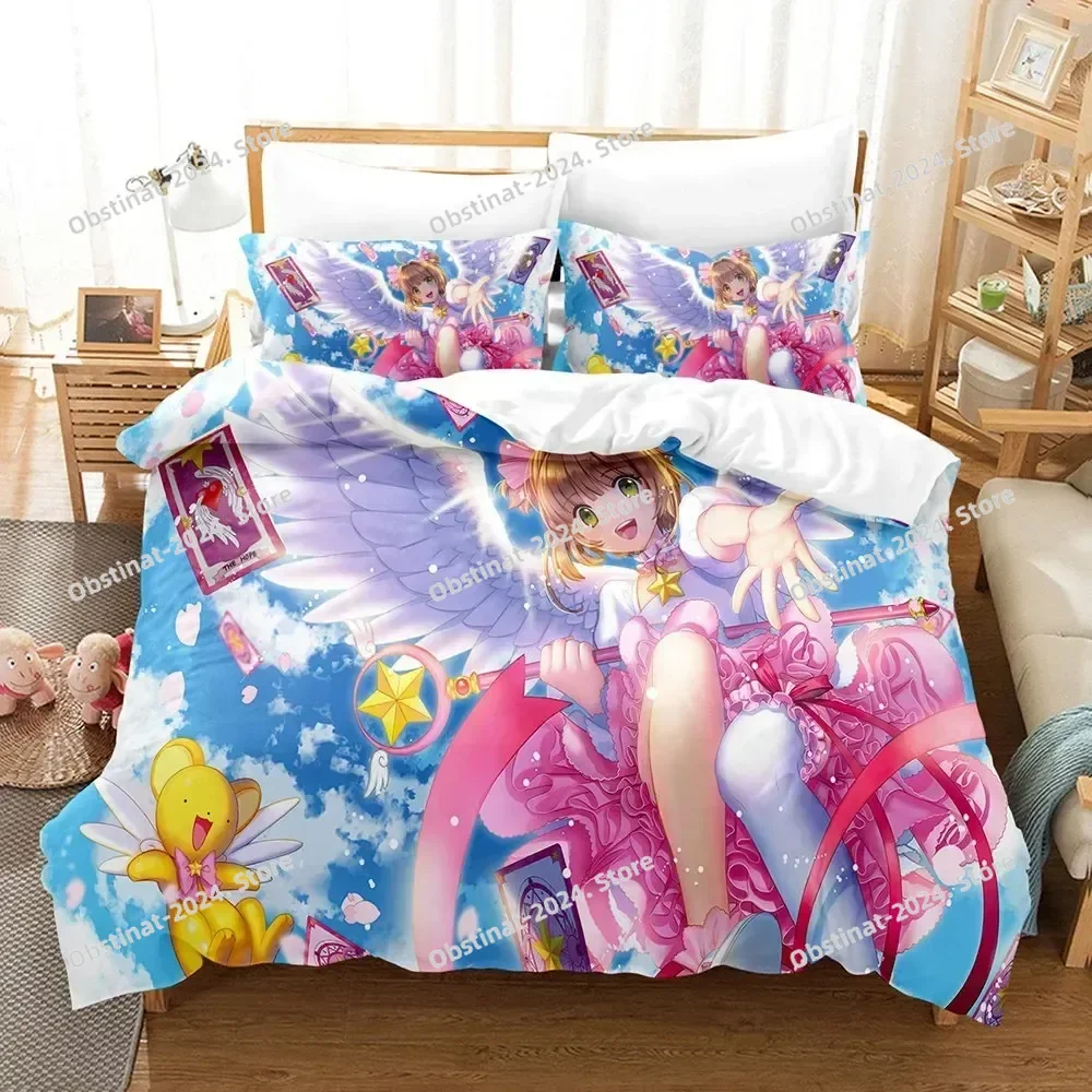 

3D Print Cardcaptor Sakura Bedding Set Duvet Cover Bedroom Comforter Single Twin King Size Quilt Cover Home Textile