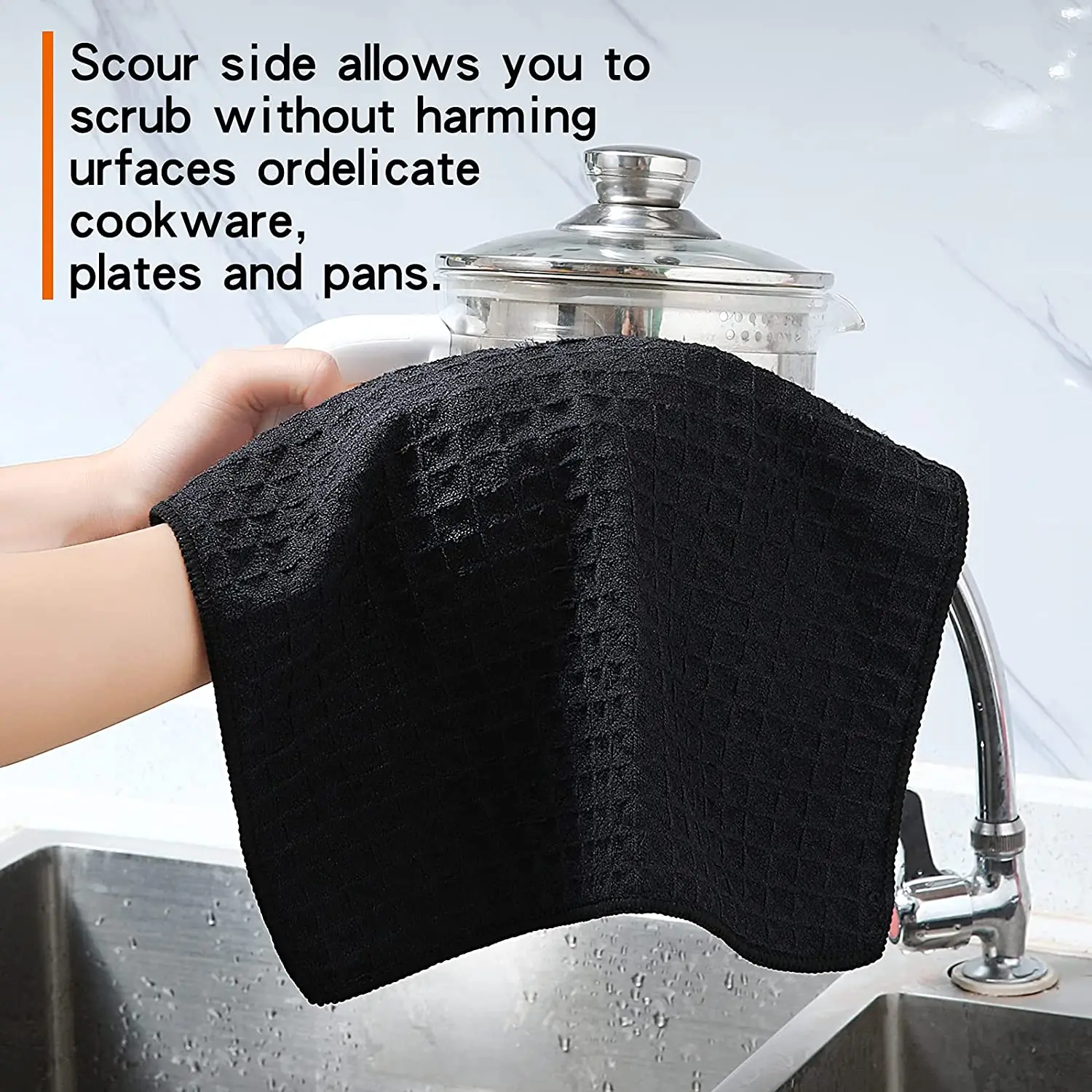 Olanly 4/6Pcs Kitchen Cleaning Towel Cotton Cleaning Cloth Dishcloth Absorbent Non-stick Oil Rags Pot Dish Washing Wipe Cloth