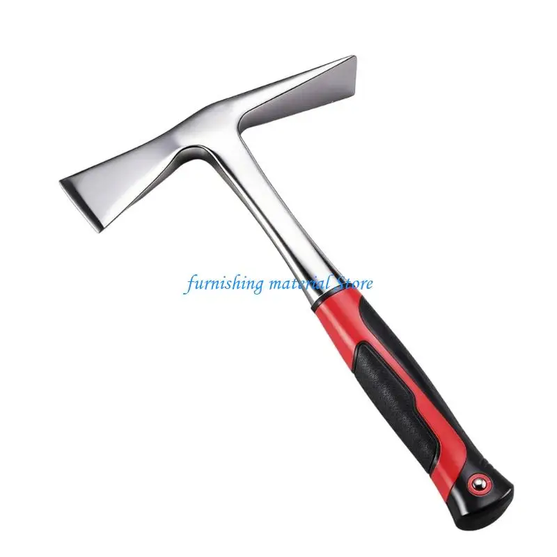 Y5GD Carbon Steel Rock Pick Hammer With Rubber Coated Handle For Outdoor Enthusiast