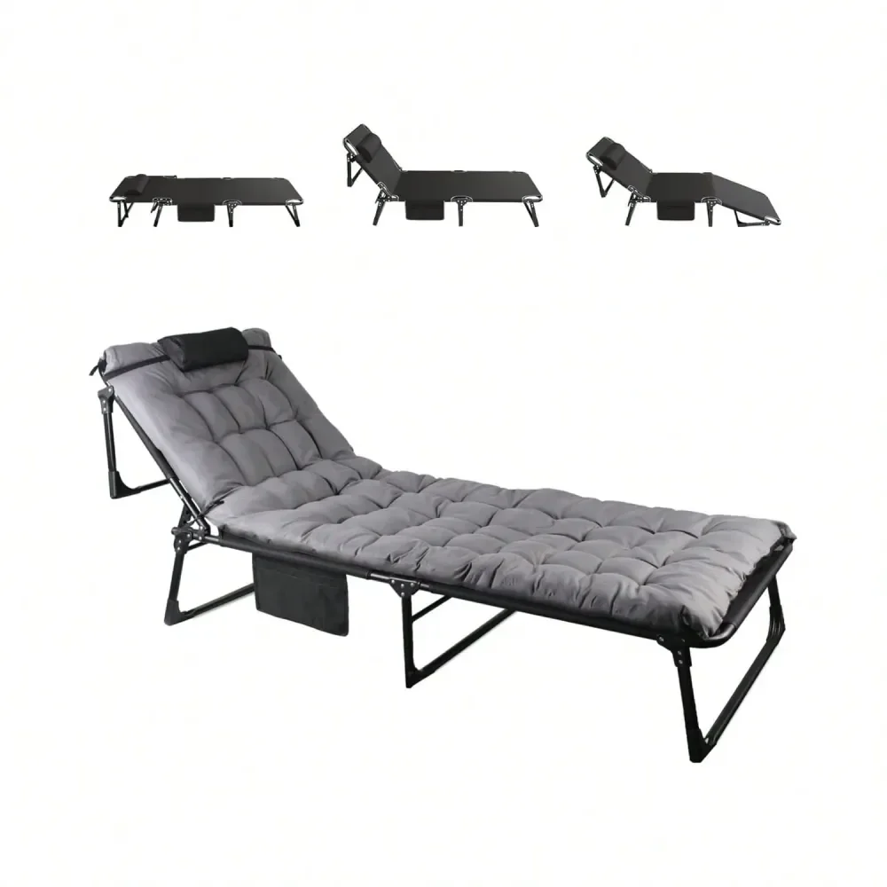 

Camping Cot Sleeping Bed Cots For Adults Outdoor Portable Chaise Lounge Chair W Carry Bag Pillow Cushion For Home Nap Beach Tra